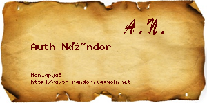Auth Nándor névjegykártya